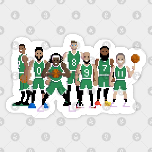 8bit Boston Basketball Squad Sticker by boothy